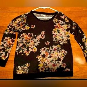 Floral Black Long Sleeve Maurice’s Top Size Large